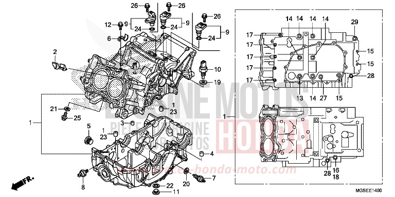 CARTER MOTEUR von NC700S Schaltgetriebe GRAPHITE BLACK (NHB01) von 2013